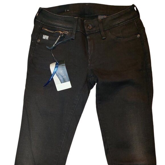 G-Star Raw Midge Sculpted Lift Skinny Slander Black Denim Jeans Sz 26 NWT - Picture 4 of 13